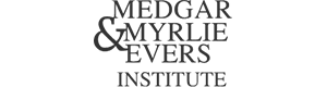 The Medgar & Myrlie Evers Institute logo features the brand's name in elegant black font.